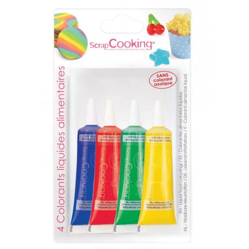 Les Macarons|Les Cupcakes<ScrapCooking Ensemble 4 colorants alimentaires,