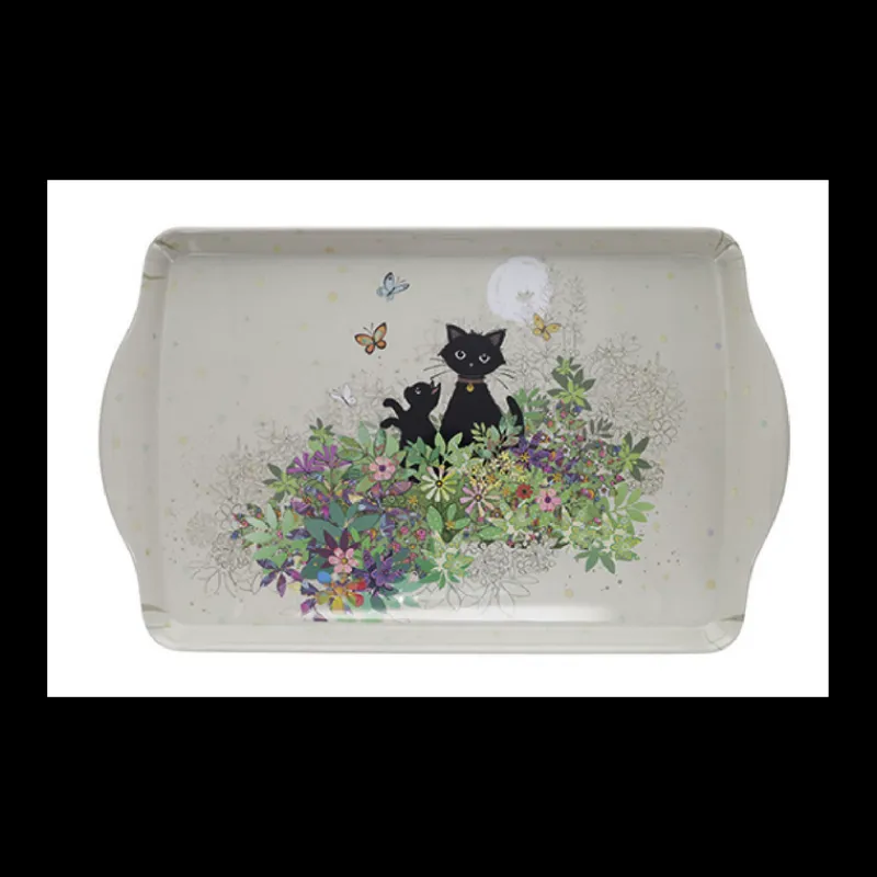 Les Plateaux<Kiub Grand plateau en mélamine Bug Art Chat Jardin,