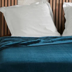 Plaids Et Couvre-Lits<Linder Jeté de lit Gaufré Bleu,