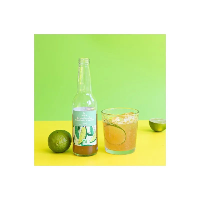 Les Autres Boissons<Atika Kombucha Citron Vert et Menthe Bio 33cl,