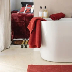 Serviettes|Draps De Douche<VIVARAISE Linge de toilette Bora Géranium,