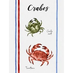 Torchons<Sud Etoffe Lot de 3 torchons Fruits de Mer 50 x 70 cm,