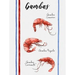 Torchons<Sud Etoffe Lot de 3 torchons Fruits de Mer 50 x 70 cm,