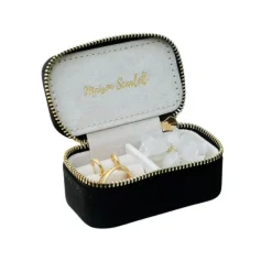 Les Bijoux|Les Accessoires<Maison Scarlett Mini Boîte à Bijoux de Voyage Marie Velours Noir,