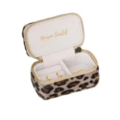 Les Bijoux|Les Accessoires<Maison Scarlett Mini Boîte à Bijoux de Voyage Marie Velours Léopard,