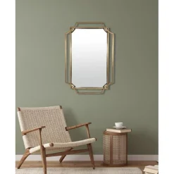 Miroirs Et Trumeaux<EMDE Miroir Art Déco métal doré 60 x 90 cm, Emdé