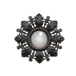 Miroirs Et Trumeaux<Chehoma Miroir convexe Feuilles Noires et Fleurs,