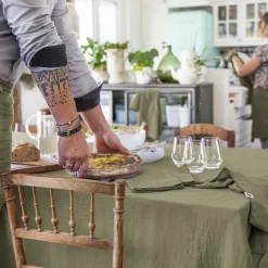 Nappes<L'effet papillon Nappe en Gaze de coton Gaïa Romarin,