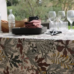 Nappes<Sud Etoffe Nappe enduite Bois de Rose Bangkok,