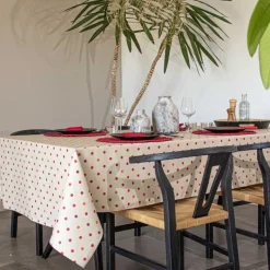 Nappes<Sud Etoffe Nappe enduite Lorette Carmin,
