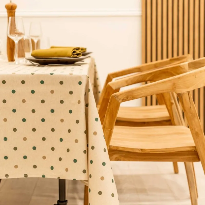 Nappes<Sud Etoffe Nappe enduite Lorette Émeraude,