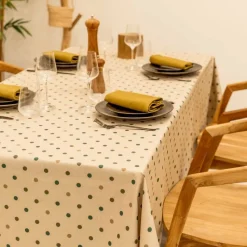 Nappes<Sud Etoffe Nappe enduite Lorette Émeraude,