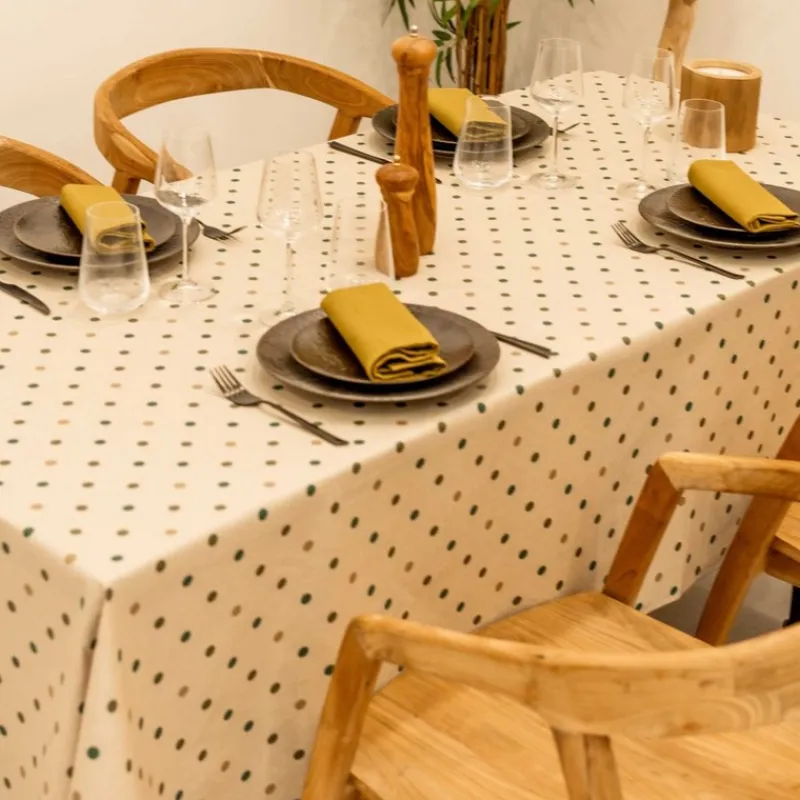 Nappes<Sud Etoffe Nappe enduite Lorette Émeraude,