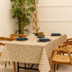 Nappes<Sud Etoffe Nappe enduite Lorette Navy,