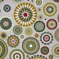 Nappes<Sud Etoffe Nappe enduite Mandala Emeraude,