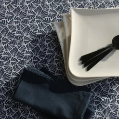 Nappes<Sud Etoffe Nappe enduite Marine Antibes,