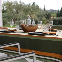 Nappes<Sud Etoffe Nappe enduite Oleron Oil Green,