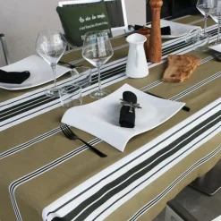 Nappes<Sud Etoffe Nappe enduite St Malo Bronze,