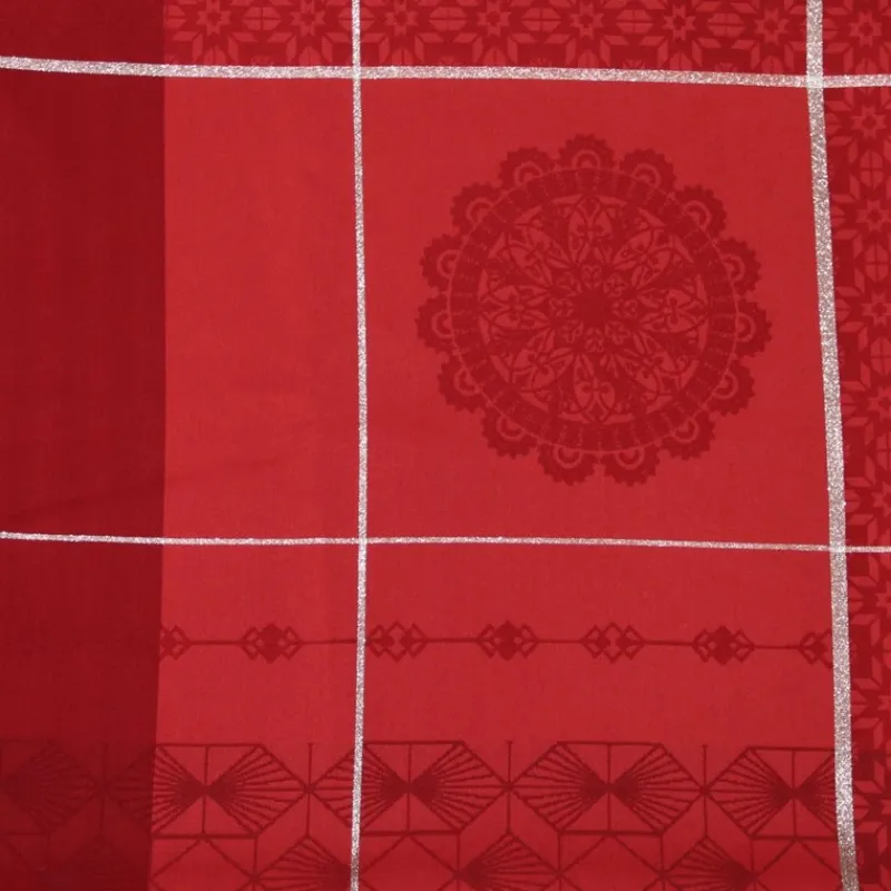 Nappes<Sud Etoffe Nappe Réveillon Rouge,