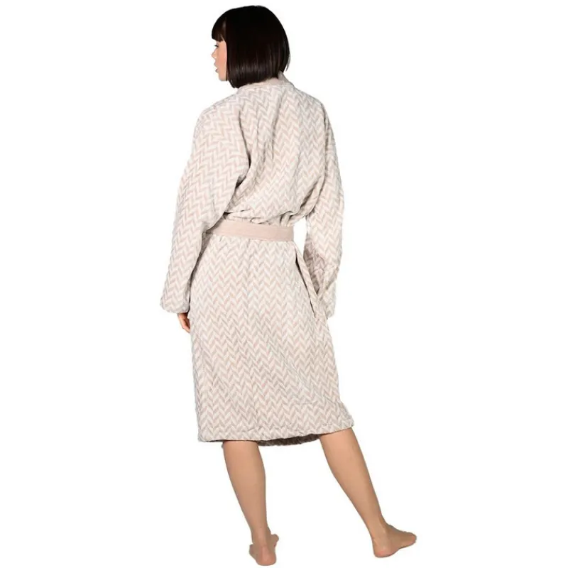 Peignoirs<SENSEI Peignoir col châle velours Chevron Sable,