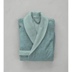 Peignoirs<Sylvie Thiriez Peignoir kimono bi-matière femme Bleu Céladon,