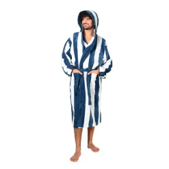 Peignoirs<SENSEI Peignoir mixte rayé velours Antigua Indigo,