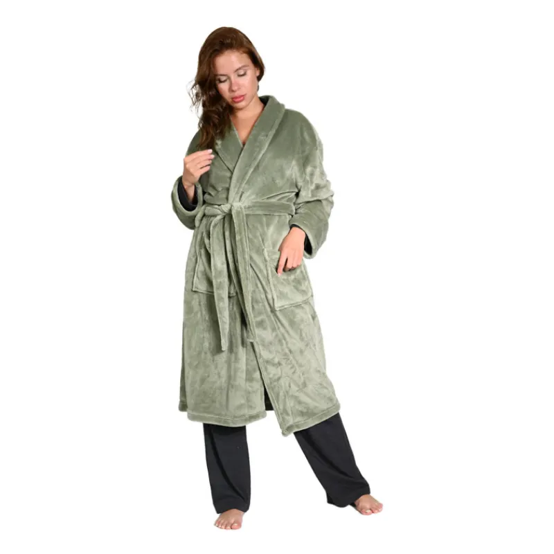 Peignoirs<SENSEI Peignoir polaire Komo Sauge,