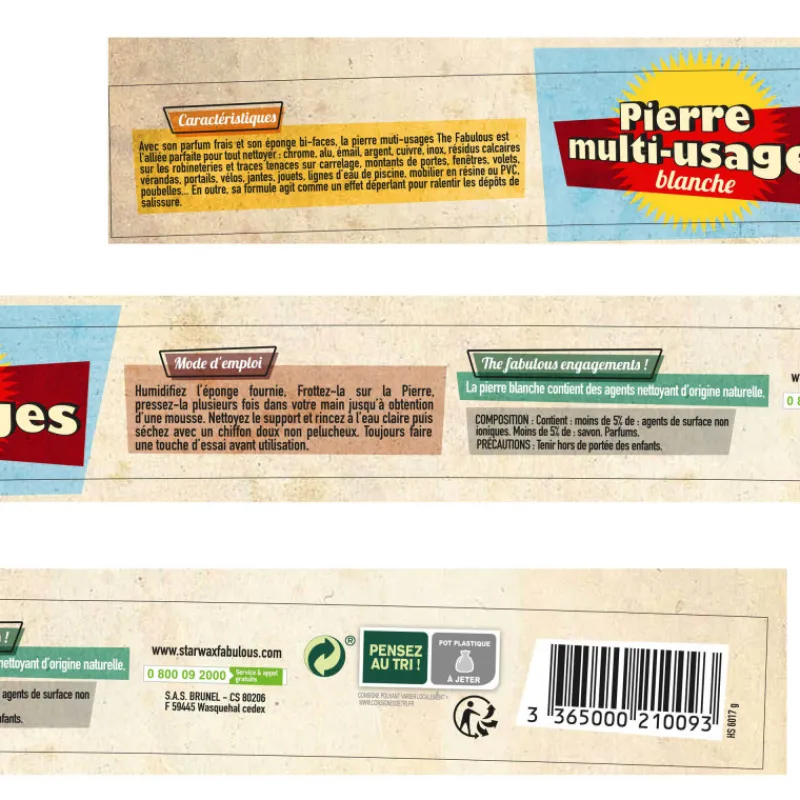 Écologiques<STARWAX Pierre blanche Multi-usages, Fabulous