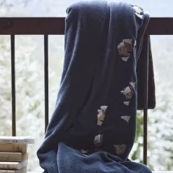 Plaids Et Couvre-Lits<Sylvie Thiriez Plaid Polaire Brodé Au Cœur de La Vallée Pierre Bleue,