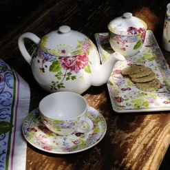 Les Plats De Service<GIEN FRANCE Plat à cake Millefleurs, Faïencerie de Gien