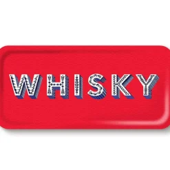 Les Plateaux<Jamida Plateau apéritif rectangulaire "Whisky" rouge,