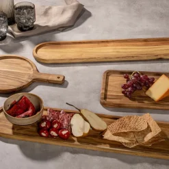 Les Plats De Service<Ladelle Plateau de service rond en teck Otway,