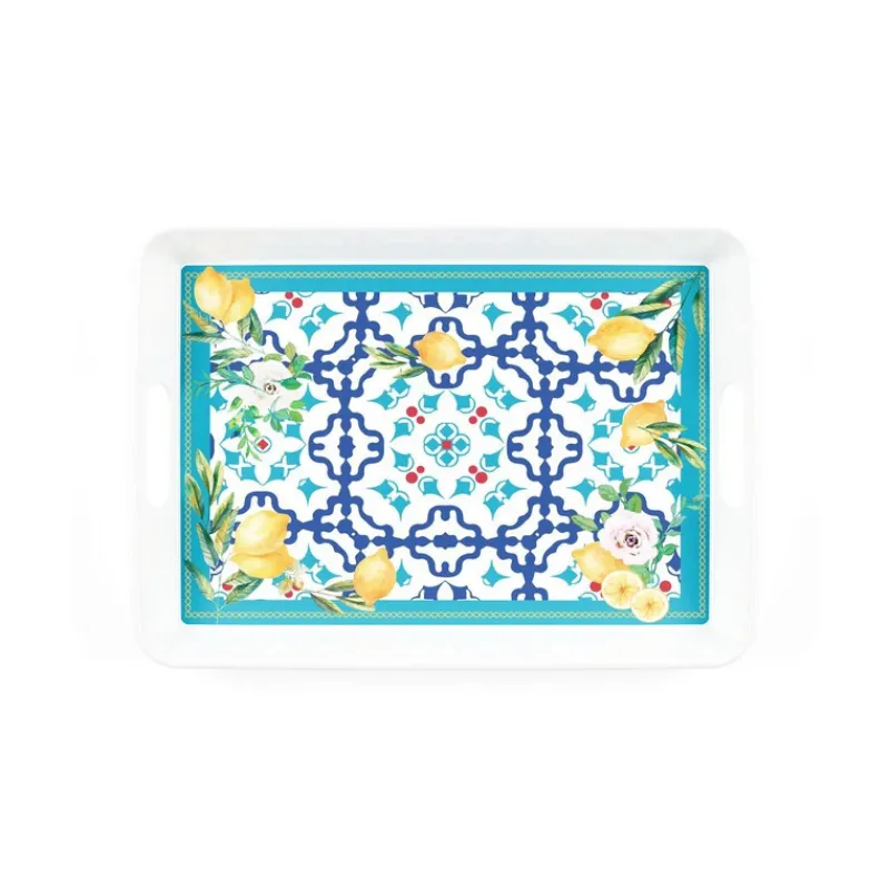 Les Plateaux<GUZZINI Plateau rectangulaire Flower & Lemon,