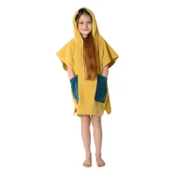 Le Textile Pour Enfant<SENSEI Poncho de bain enfant en velours Beach Miel,
