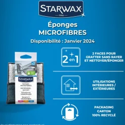 Brosserie<STARWAX Éponges microfibres,