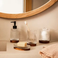 Coin Lavabo<Andrea House Porte Savon en Verre et Acacia,