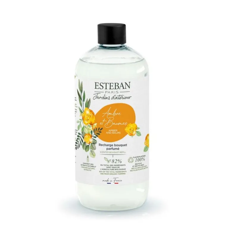 Parfums D'Intérieur<ESTEBAN Recharge bouquet parfumé 500 ml Ambre et Baume,