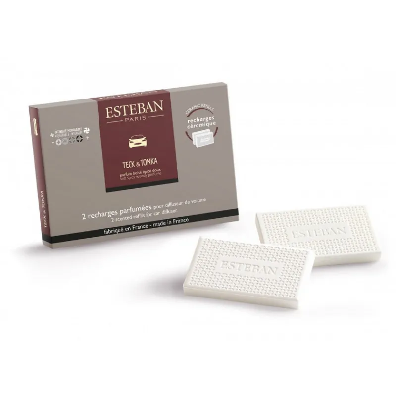 Diffuseurs De Parfum D'Intérieur<ESTEBAN Recharge parfumée pour diffuseur de voiture Teck & Tonka,