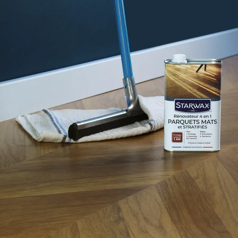 Sols<STARWAX Rénovateur 4 en 1 Parquets Mats et Stratifiés,