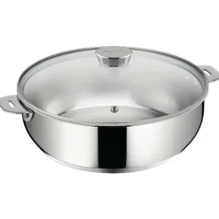Sauteuses Inox<LAGOSTINA Sauteuse inox avec couvercle Salvaspazio+,