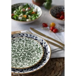 Les Assiettes Dessert|Les Assiettes Plates<LEBRUN Service de table Héraclée Bleu, Novastyl