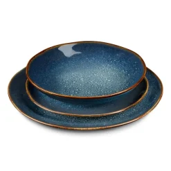 Les Assiettes Dessert|Les Assiettes Creuses<Medard de Noblat Service de table Vertigo Denim, Médard de Noblat