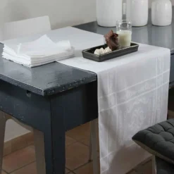 Serviettes<Sud Etoffe Serviette de table Chateaurenard Blanc,