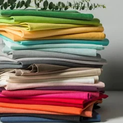 Serviettes<Coucke Serviette de Table Coton Uni 45 x 45 cm,