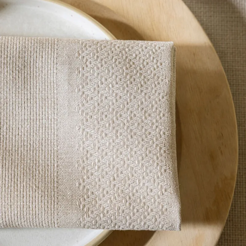 Serviettes<LE JACQUARD Français Serviette de table Slow Life Re-use Bois,