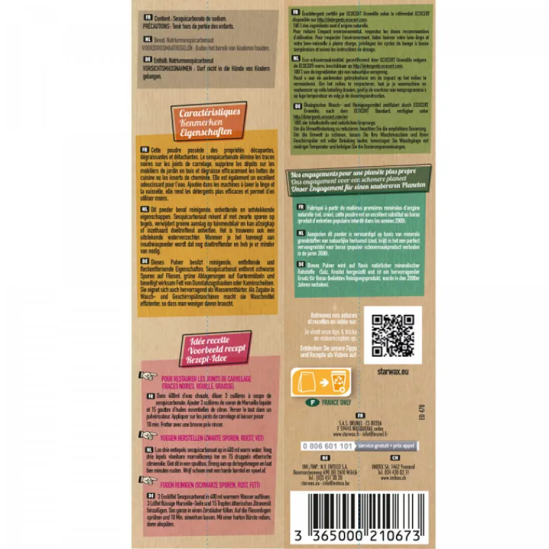Écologiques<STARWAX Sesquicarbonate de sodium, Fabulous