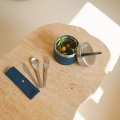 Ustensiles Pour Le Pique-Nique<Qwetch Set de 3 couverts en inox Bleu Nuit,