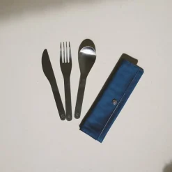 Ustensiles Pour Le Pique-Nique<Qwetch Set de 3 couverts en inox Bleu Nuit,