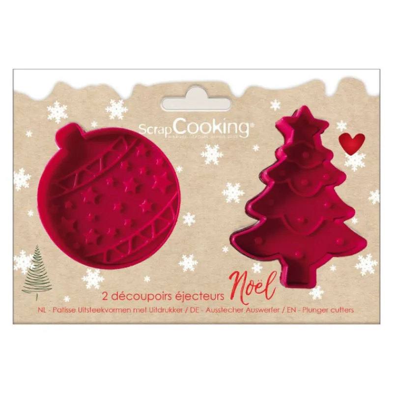 Emporte-Pièce<ScrapCooking Set de 2 découpoirs éjecteurs Noël,