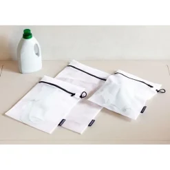 Textiles<BRABANTIA Set de 3 filets de lavage Blanc/Noir,